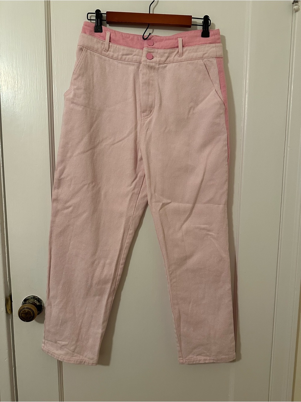 Women's Casual Pink 2 Tone, High-Rise Jeans. Unique!